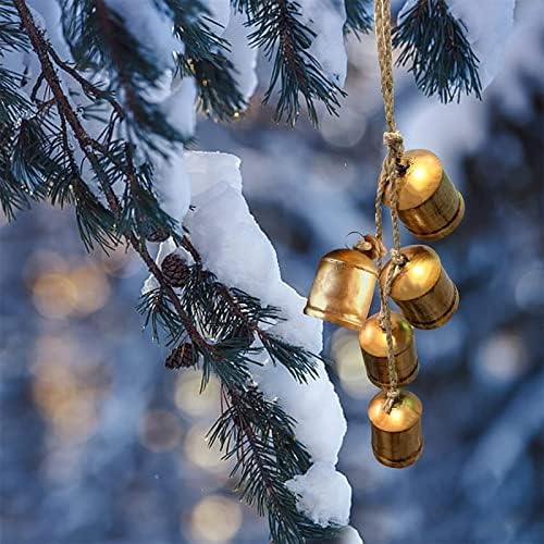 Artigo de Handicrafts de Decoração de Sinos de Natal estilo country chique de metal rústico de metal pendurado sinos de natal