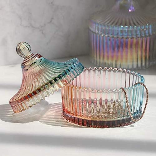ERICOTRY 280ML/10oz de barraca em forma de cristal pratos de jarra de cristal caixa de vidro de cristal com tampa da tampa de