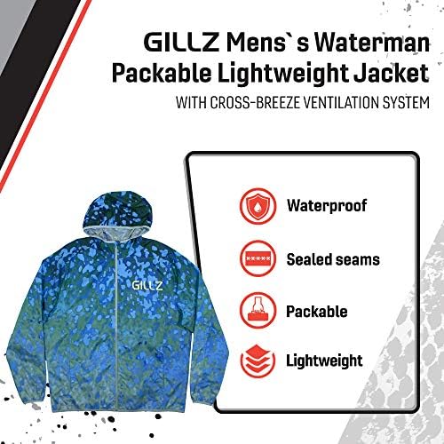 Jaquetas à prova d'água de Gillz Waterman Packable para homens com costuras seladas e design embalável