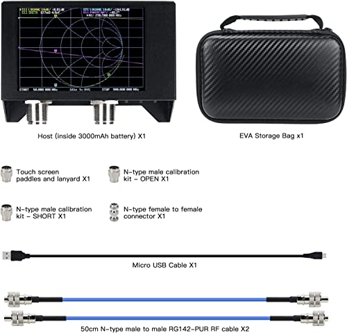 Hamgeek 50kHz-3GHz Nanovna v2.2 4 Analisador de rede vetorial HF VHF UHF Analisador Analisador Medição S parâmetros S, duplexador,