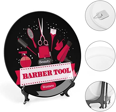 Hels Stylist Barber Tool Ferramenta de osso engraçado China Decorativa Placas de cerâmica redonda Craft With Display Stand