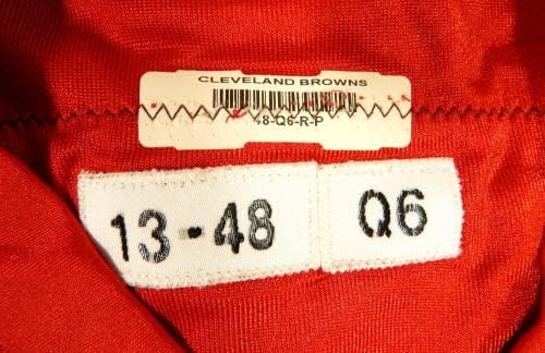 2013 Cleveland Browns Austin Davis 7 Jogo emitido Red Practice Jersey 48 DP40993 - Jerseys de jogo NFL não assinado usada