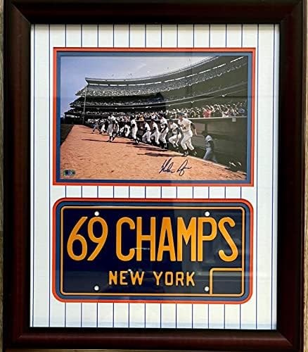 Nolan Ryan assinou a foto vintage/ '69 campeões placas da placa de carteira Exibição personalizada - fotos autografadas da MLB
