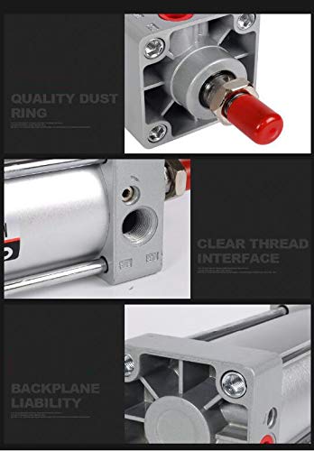 Woljay Pneumatic Air Cylinder SC 50 x 400 pt 1/4 Haste de pistão parafusado Dual Bore: 50mm STAPE: 400mm