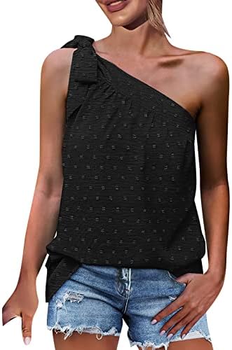 CGGMVCG Womens Summer One ombro tampa de ombro Tampa de ombro solto Lace no ombro superior Tampes com tanques soltas top tshirts