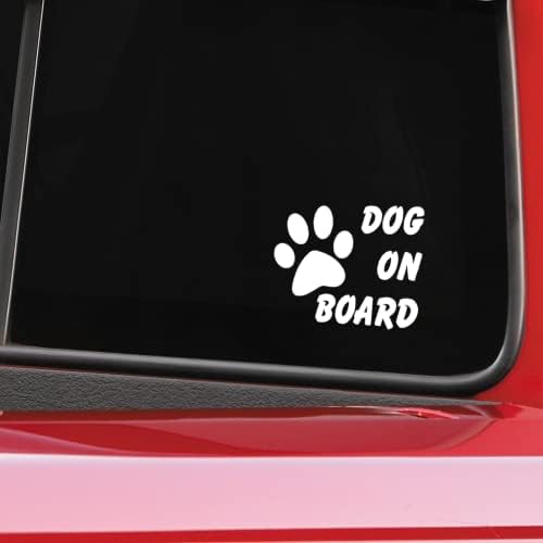 Dog a bordo do adesivo de decalque de vinil | Carros Caminhões Vans Walls Laptops Cups | Branco | 6 x 5 polegadas | KCD910