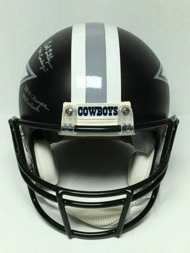 Bob Lilly contratou o Dallas Cowboys Painted F/S Capacete de Futebol PSA WP00628 - Capacetes NFL autografados