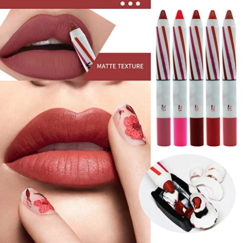 Vinho Divino 2pc Lipstick lápis Lip Lip Velvet Silk Lip Gloss Makeup Lipering Liplliner caneta Sexy Lip Tint Cosmetic