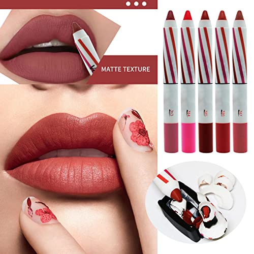 Vinho Divino 2pc Lipstick lápis Lip Lip Velvet Silk Lip Gloss Makeup Lipering Liplliner caneta Sexy Lip Tint Cosmetic Novice fácil de usar lipostom de veludo de alta sombra lipliner lipliner lip gloss oria