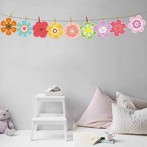 54 PCs Spring Flower Cutouts de primavera de primavera para decoração de sala de aula de festa