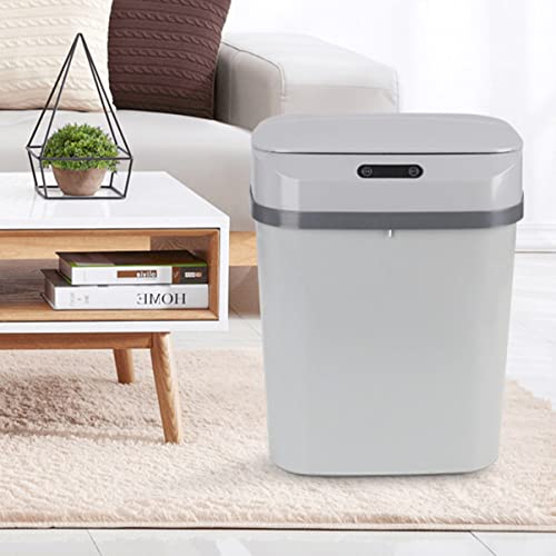 Bestonzon 1pc resíduos sem contato para armazenamento de lavanderia de lavanderia inteligente portador de cozinha com lixo cestas cinza l e recipiente pode indução de banheiro pequeno tampa automática de lã de lixo