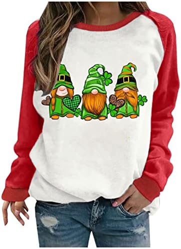 Yubnlvae St. Patrick's Day Sweworkshirts for Women Shamrock Comfort Crewneck PLUS SIEL TAMANHO TEE LUCKY