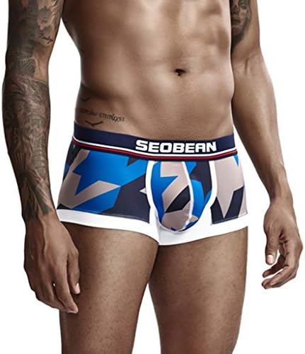 BMISEGM Mens algodão boxers Roupa íntima Sexy estilo masculino