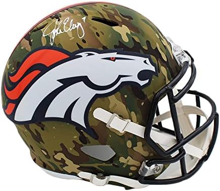 John Elway assinou o Denver Broncos Speed ​​Speed ​​Tamanho Completo Camar Capacete NFL - Capacetes NFL autografados