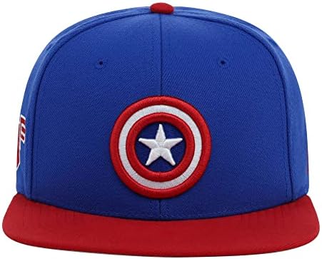 Marvel Capitão América Fashion Adulto Snapback Snapback Flat Bill Cap Rbl/Red