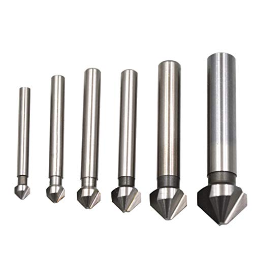 WKSTOOL 6PCS/LOT, 5.3/6.3/8/10/12.4/16,5 mm Lâmina, 90 graus, Indústria Chanfer Chanfer Metal Metal Cuttersink Finio