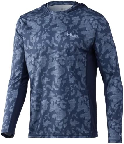 Ícone masculino Huk x Camo | UPF 50+ Camisa de pesca de manga longa