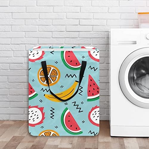 Banana Watermenon Orange Dragon Fruit Print Coulder Raunderia, 60L de lavanderia à prova d'água Bestas de lavagem de roupas de roupas de roupas para o dormitório quarto do banheiro