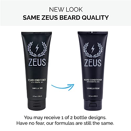 Zeus 8oz de condicionador de barba, amaciante de barba sem sulfato, EUA Made, hidrata, suaviza, famosas, auxiliares de