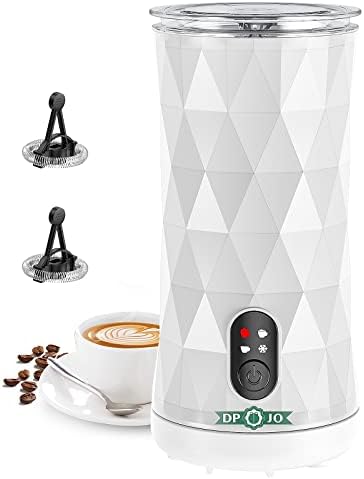 DPJO Milk Frother, Frother elétrico 4 em 1 para café, desligamento automático, design elegante não deslizante, operação silenciosa,