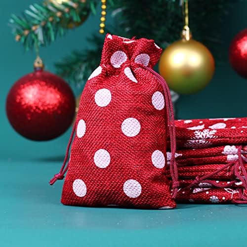 Guolarizi Snowflake Gift String Linen Candy Linen Pocket Pocket Christmas Bag Storage Storage Home Storage and Organization