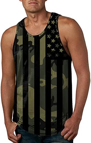 Blusa sem mangas Tanque de praia Casual Spring Men impresso o Flag Summer Muscle Workout Athletics Tee Tops