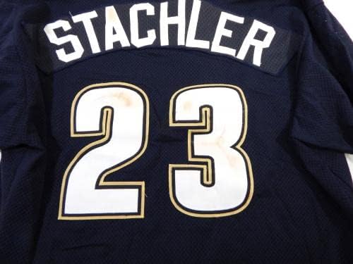 1994-96 Houston Astros Eric Stachler 23 Jogo usada na Marinha BP 48 1 - jogo usado camisas MLB