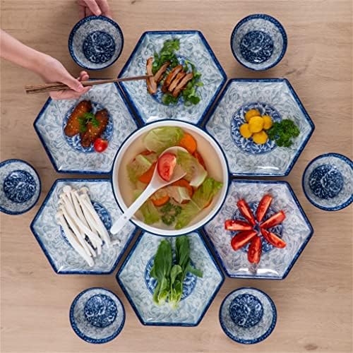 Talheres domésticos de pdgjg conjuntos de combinação de pratos pratos de cerâmica prato de jantar prato redondo placa de mesa redonda