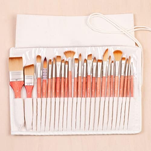 MJWDP 24pcs Art Set Aquarela Brushes Artistic com caixa de lápis para acrílico e desenho de pintura a óleo