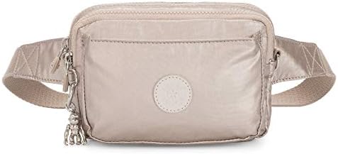 Bolsa de crossbody de abanu feminino kipling, pacote de cintura de nylon leve e ajustável com bolsos de zip de vários