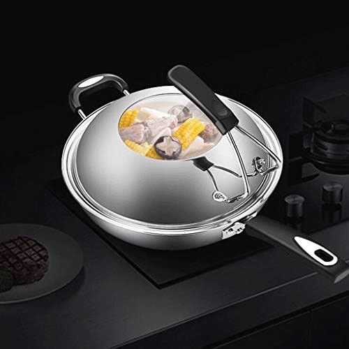 FEER Qualidade de aço inoxidável wok 304 wok não bastão Pan sem fumaça sem revestimento frito