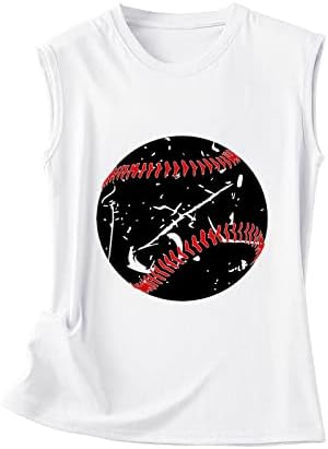 Baseball mama tampo tampo feminino feminino de camiseta casual camiseta sem mangas letra impressão de verão tops fofos correspondentes