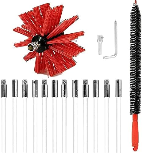 Brush qdy -Sweep para chaminé com 09/06/12/15 hastes, escova de limpeza de ventilação do secador, escovas de chaminé