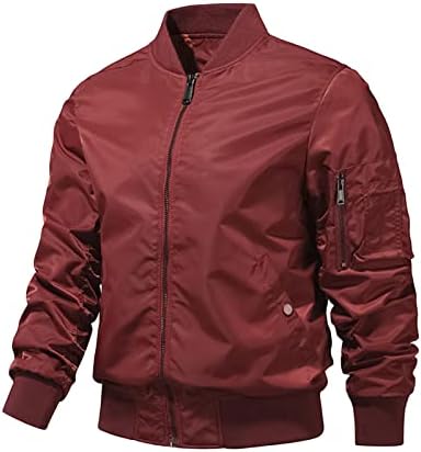 Jaqueta de bombardeiro à prova de vento masculino Full Fall Fall Winter Windbreaker Slim Fit Fit