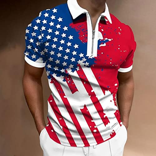 Camisas de pólo da bandeira americana masculina patriótica 4 de julho Camise