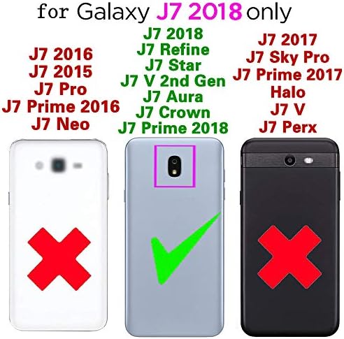 Compatível com Samsung Galaxy J7 Star J 7 Crown 7J Refine 2018 J7V Vapa de carteira de 2ª geração da 2ª geração e estação