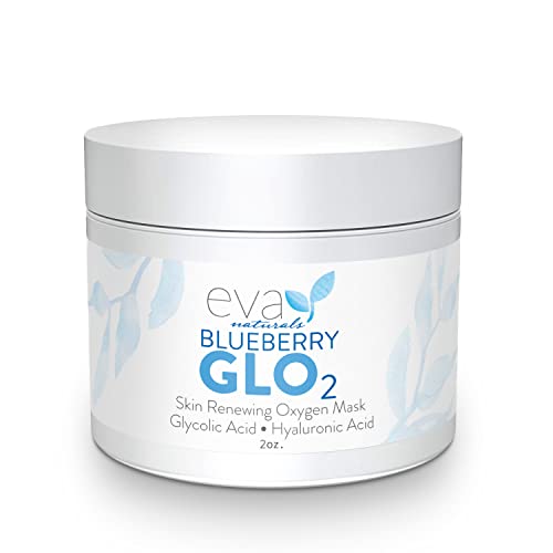 EVA Naturals GLO2 Máscaras de argila de oxigênio para cuidados com a pele do rosto - Máscara de face do minimizador de poros esfoliante