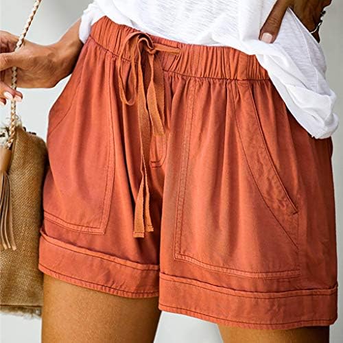 LCEPCY PLUS TAMANHO SULTO SULTO SULTL SMERTE SHORTS PARA MULHERES CAIS ELÁSTICA POCKETS DE CAIXO