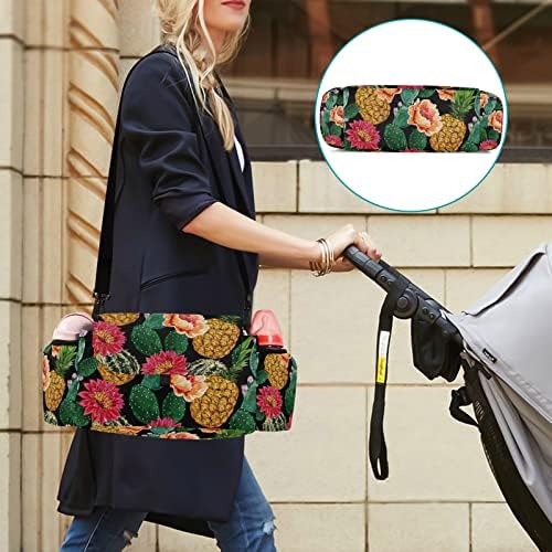 Sinestour Floral Summer Tropical Stroller Organizador com porta -copos Bolsa de carrinho de carrinho universal Bolsa