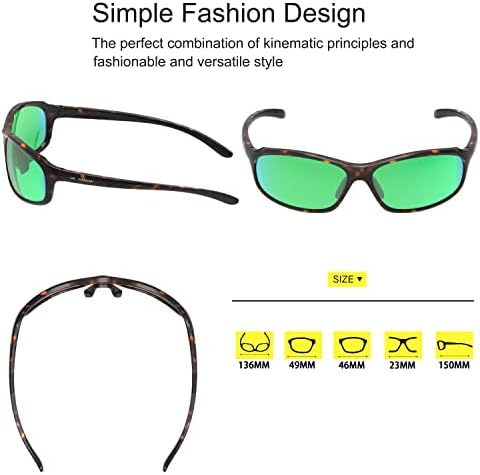 Lasiyanor leve Tac Polarized Sports Sunglasses para homens Mulheres, TR90 Darizes ajustáveis ​​Ciclismo UV400