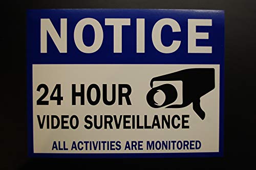 Sinal de vigilância por vídeo - adesivo de adesivo de adesivo 8 x 6 câmerada de segurança de 4 mil decalque de vinil - uso interno