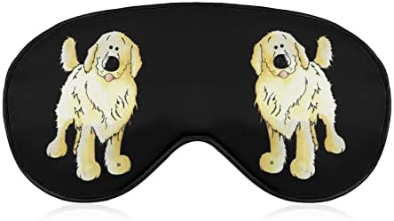 Cartoon Golden Retriever Máscara para o Blackout Night Blackfold com cinta ajustável para homens mulheres viajam de