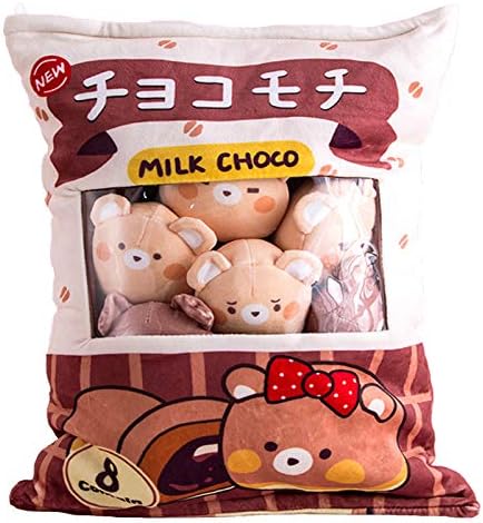 Nenalayo saco fofo de chocolate urso de pluk brinquedo macio travesseiro recheado brinquedos animais presentes criativos quarto decoração