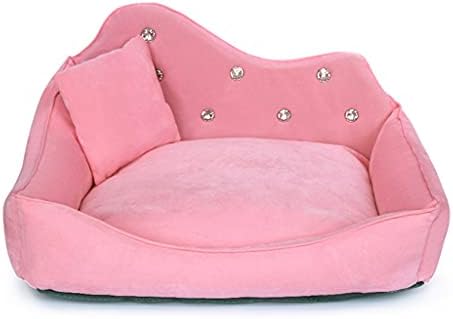 Sofá de cão de nozes rosa cinza shinestone bed capa tanta tapetes de gato para gatos para pequenos cachorros de cama de filhote de filhote de cachorro