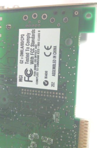 MATROX MGA AGP Video Card, MGA-G200A-D2, MGI G2+DMILA/8K/CPQ; Compaq Spare NO. 402125-001