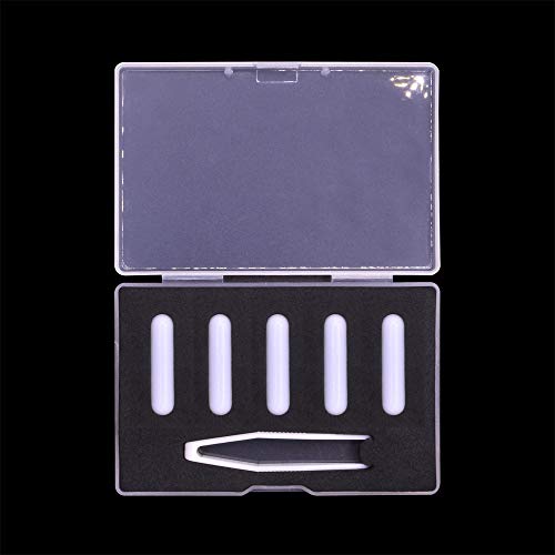 INTLAB 5pcs 30mm PTFE Magnetic Mags, Misturador de agitador magnético de laboratório Conjunto de barra de agitação, tipo C,