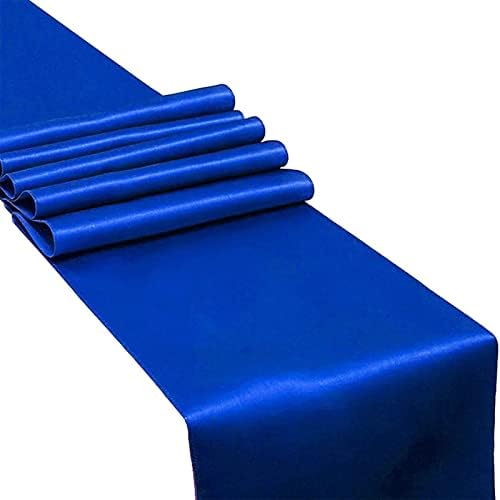Corredores de mesa de cetim de puphutu 1 pacote de pacote de mesa azul real corredores de 11 x 108 polegadas de comprimento para festas de festas de aniversário decoração