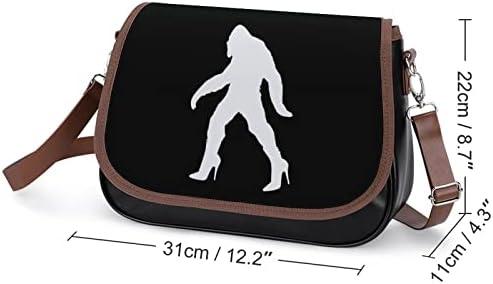 Bigfoot Sasquatch Saltos altos Couro de couro médio bolsas de moda casual crostabody com cinta