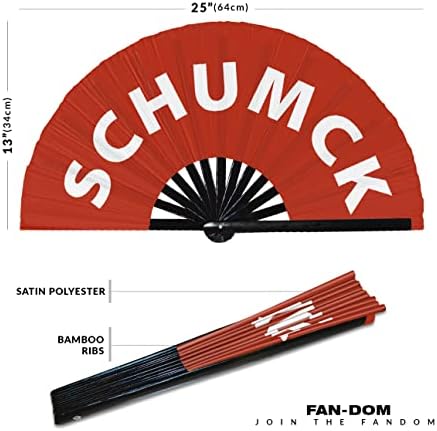 Schumck Hand Fan Bambu dobrável Circuito Ventilador de mão Fora engraçada Gag Palavras Expressões Declaração Presentes Acessórios