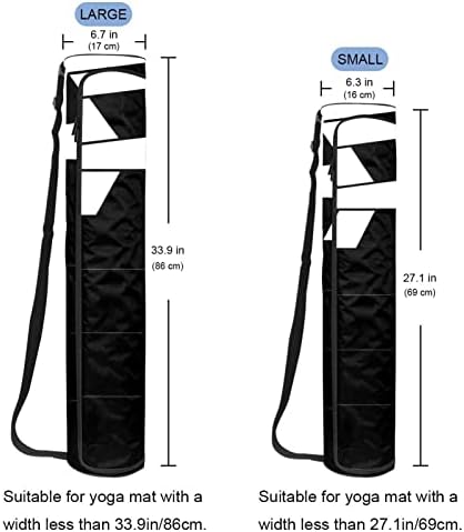 Scela Record Board Saco de transportadora de tapete de ioga preto e branco com alça de ombro Bolsa de ginástica de ginástica